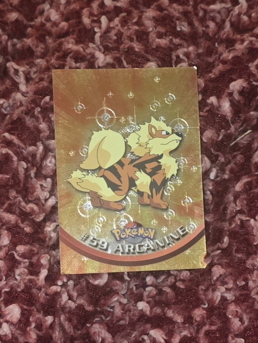 New Pokémon Arcanine Holographic Card - Yellow & Orange